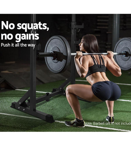 Everfit Squat Rack Pair Fitness Weight Lifting Gym Exercise Barbell